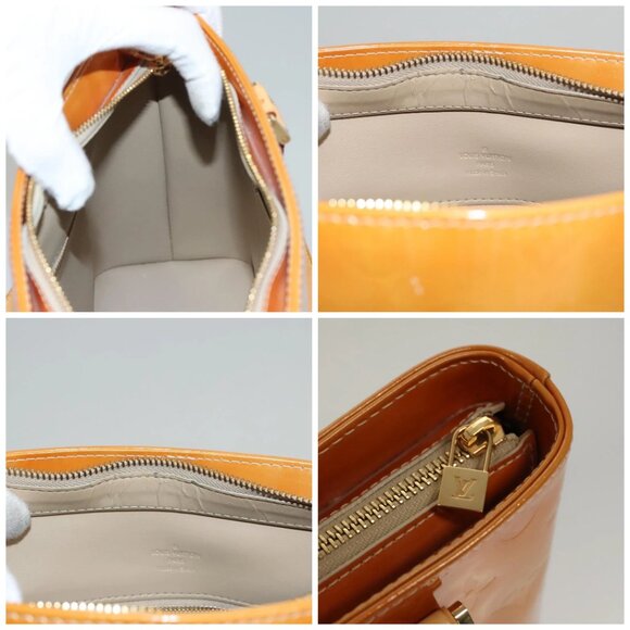 LOUIS VUITTON Monogram Vernis Houston Hand Bag Jaune - Picture 12 of 15